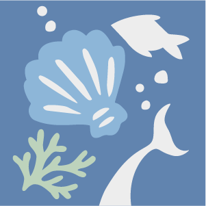 Decorative cement tile Acuario I with marine motifs