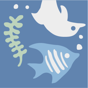 Decorative cement tile Acuario III with marine motifs