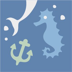 Decorative cement tile Acuario IV with marine motifs