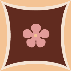Decorative cement tile Anemona with flowers and petals, squares and checkerboards