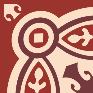 Outer corner tile Belmonte Esquina Ext with circles and medallions