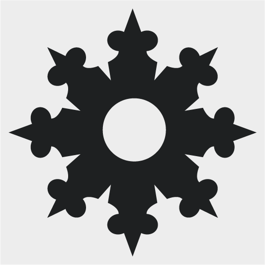 Decorative cement tile Canopus II with flowers and petals, stars and radial forms