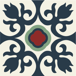 Decorative cement tile Capullos 15 X 15 with flowers and petals