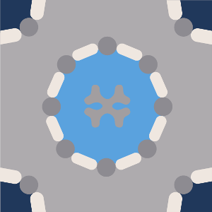 Decorative cement tile Cell with stars and radial forms