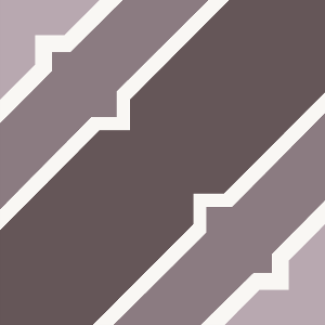 Mosaico decorado Centrali Gris con bandas y líneas, diagonales y zigzags, grecas y recorridos