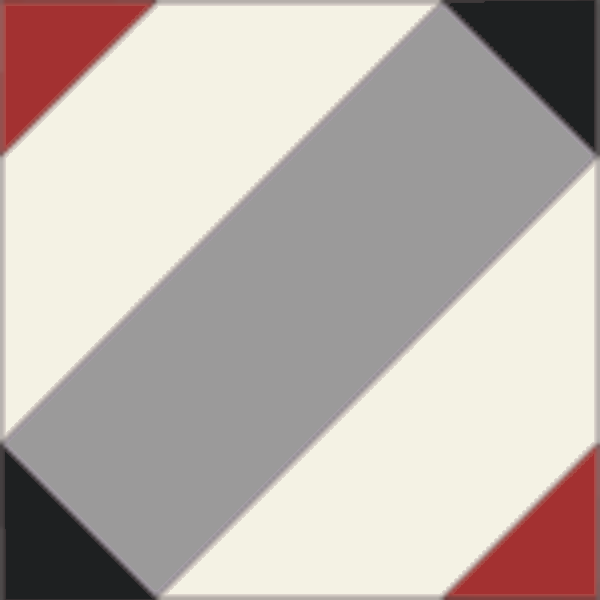 Decorative cement tile Cota with triangles, bands and lines, diagonals and zigzags