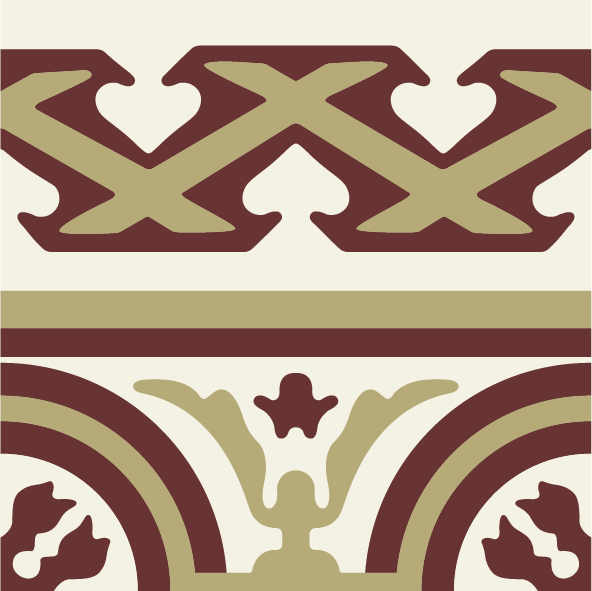 Outer border tile Cronos Cenefa Exterior with circles and medallions, knots and interlacing