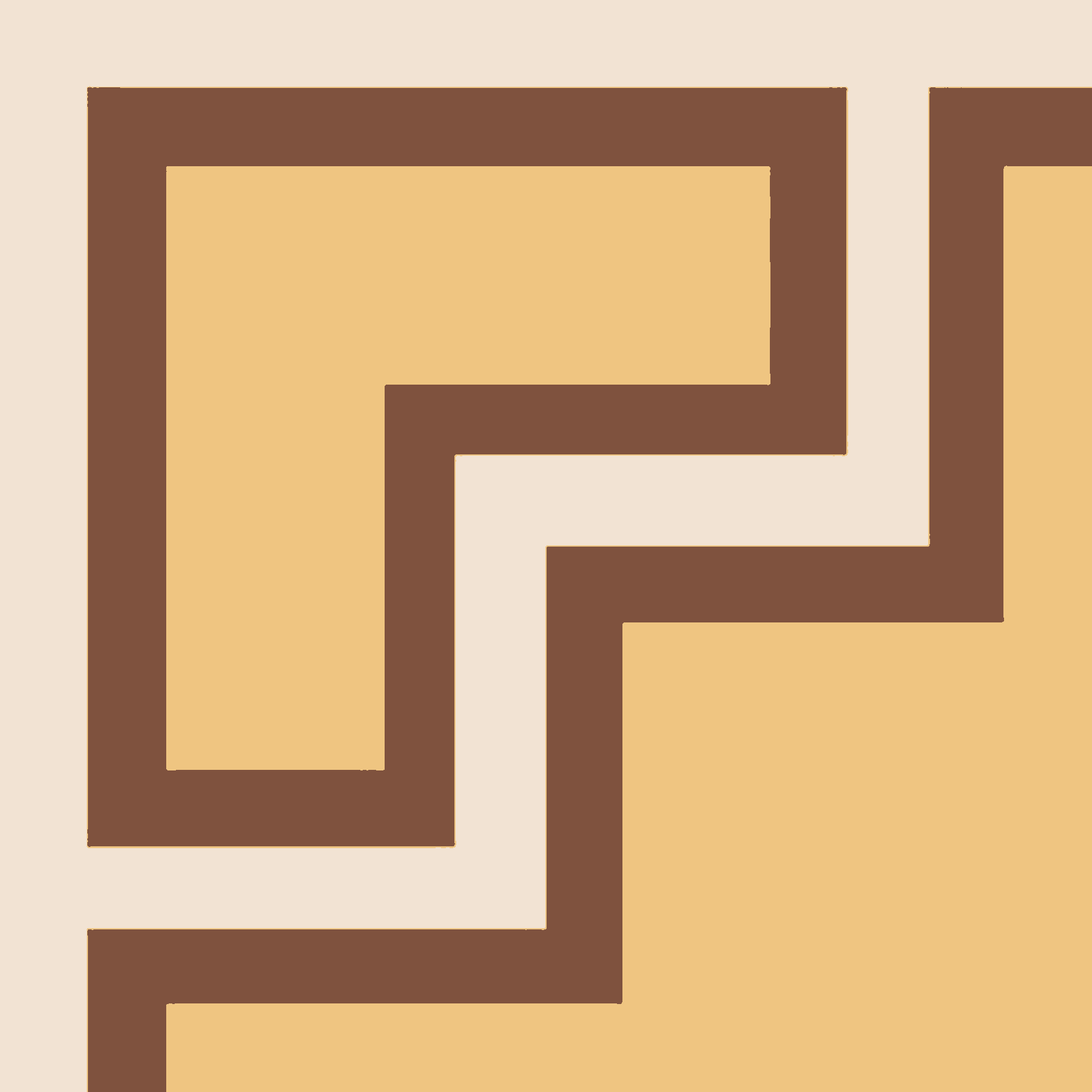 Decorative cement tile Dedalo with bands and lines, key patterns and paths