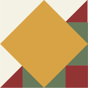 Border corner tile Dzununcan II Esquina 10X10 with diamonds and rhombi, triangles