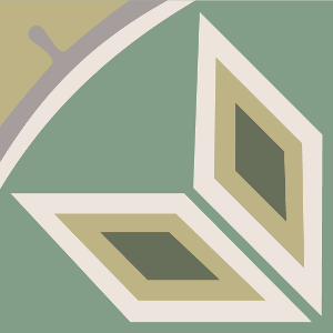 Decorative cement tile Escudo 1 with diamonds and rhombi, bands and lines, diagonals and zigzags