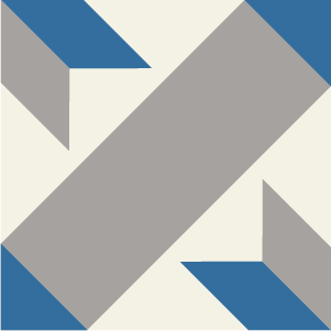 Decorative cement tile Esparta with diamonds and rhombi, triangles, crosses and saltire forms