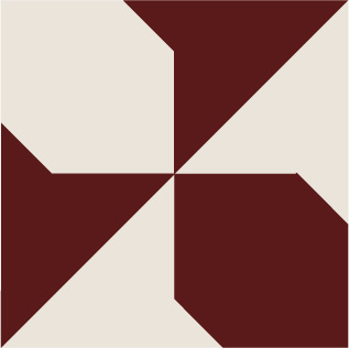 Decorative cement tile Espello with stars and radial forms, crosses and saltire forms