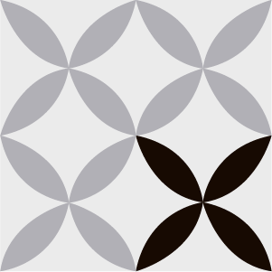 Decorative cement tile Fractales with flowers and petals