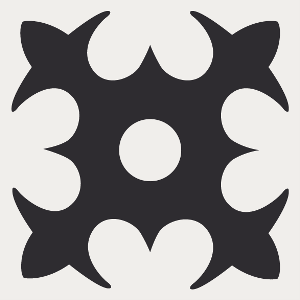 Decorative cement tile Goto with flowers and petals, circles and medallions, crosses and saltire forms