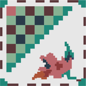 Decorative cement tile Ixchel with triangles, knots and interlacing, minimalist geometry