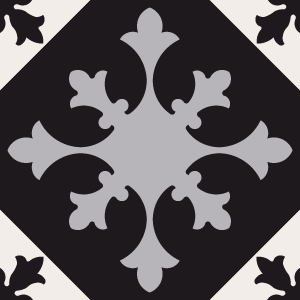Decorative cement tile Koox with triangles, squares and checkerboards, diagonals and zigzags