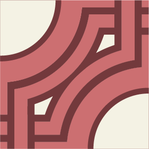 Decorative cement tile Laberinto with diamonds and rhombi, bands and lines, arches and curves