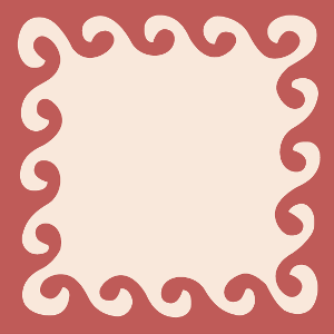 Decorative cement tile Mares with bands and lines, arches and curves