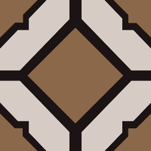 Decorative cement tile Mimbret with diamonds and rhombi, bands and lines, knots and interlacing