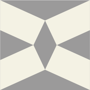 Decorative cement tile Nailea with diamonds and rhombi, stars and radial forms, triangles