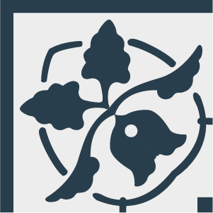 Border corner tile Nature Esquina with leaves and foliage, arches and curves