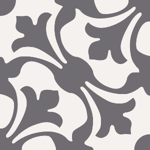 Decorative cement tile Petalos with flowers and petals, leaves and foliage
