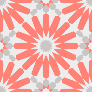 Decorative cement tile Qatar with flowers and petals, stars and radial forms