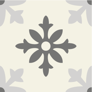 Decorative cement tile Relik with leaves and foliage, stars and radial forms