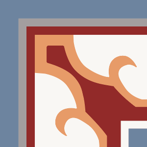 Border corner tile Royal Esquina with flowers and petals, arches and curves