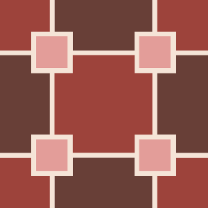 Decorative cement tile Terracota with squares and checkerboards, bands and lines