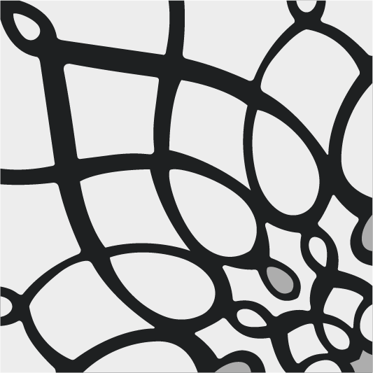 Decorative cement tile Vetrata with arches and curves, textile-like pattern