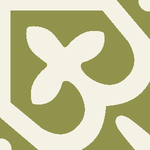 Decorative cement tile Viana with flowers and petals, diagonals and zigzags