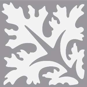 Decorative cement tile Winter with leaves and foliage, diagonals and zigzags