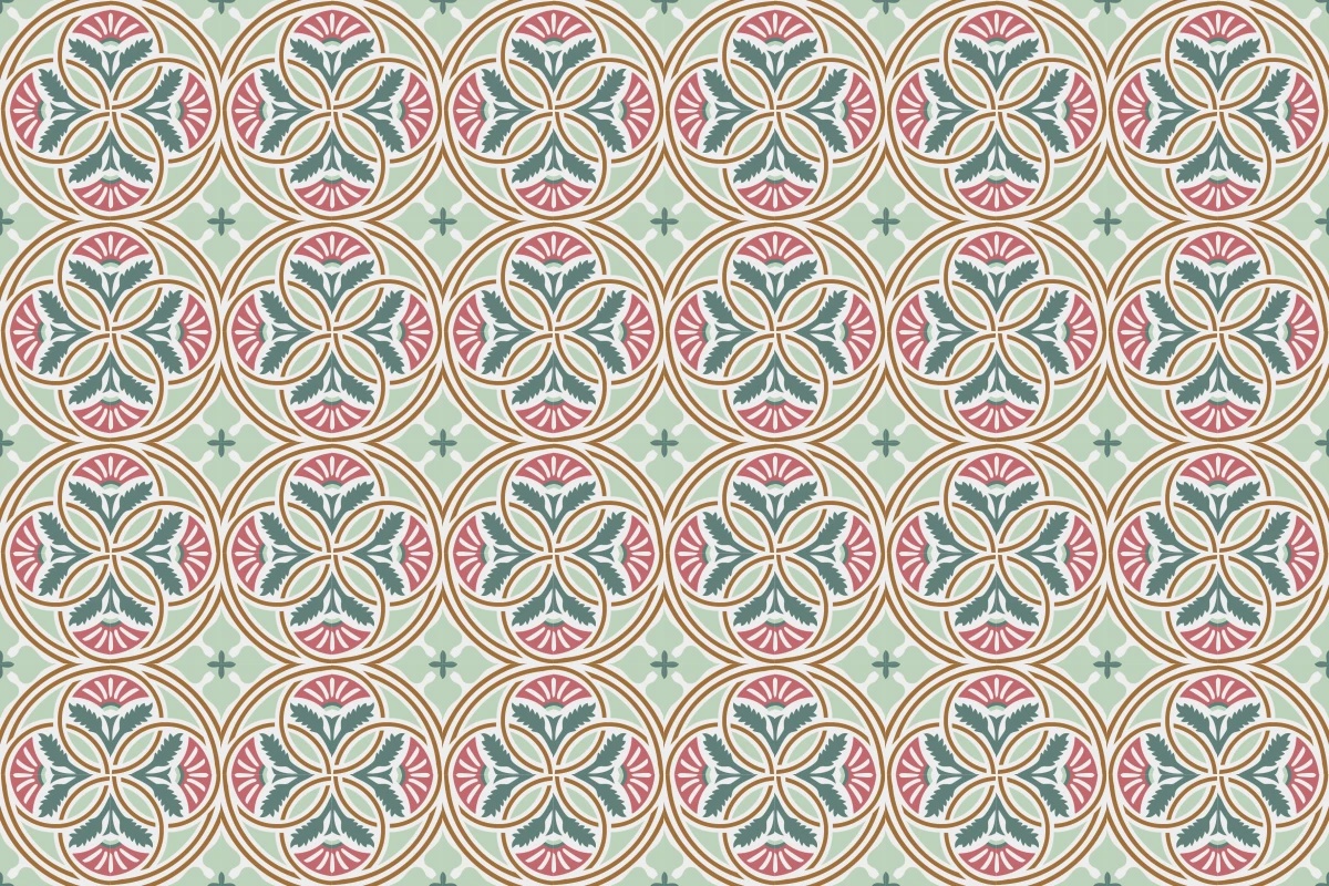 Patrón completo repetido del mosaico artesanal Acanto