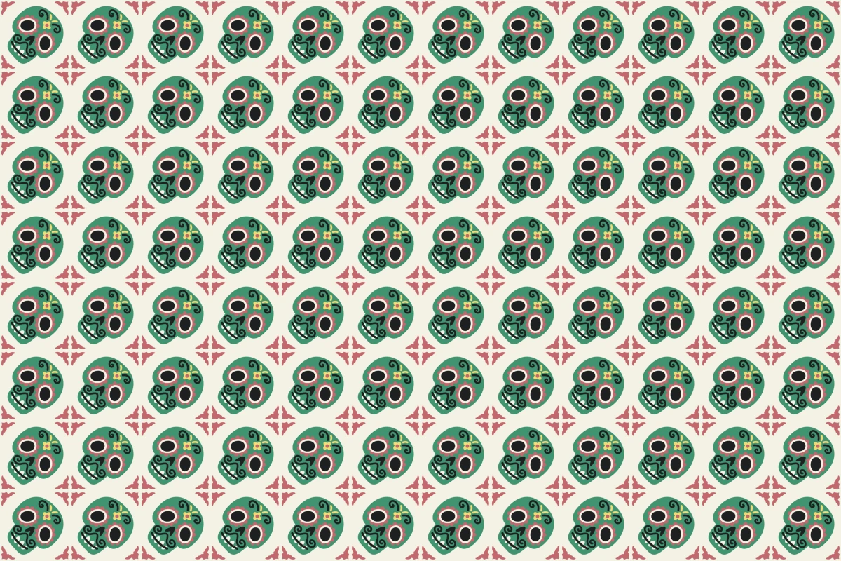 Complete repeated pattern for Ánima II handcrafted cement tile