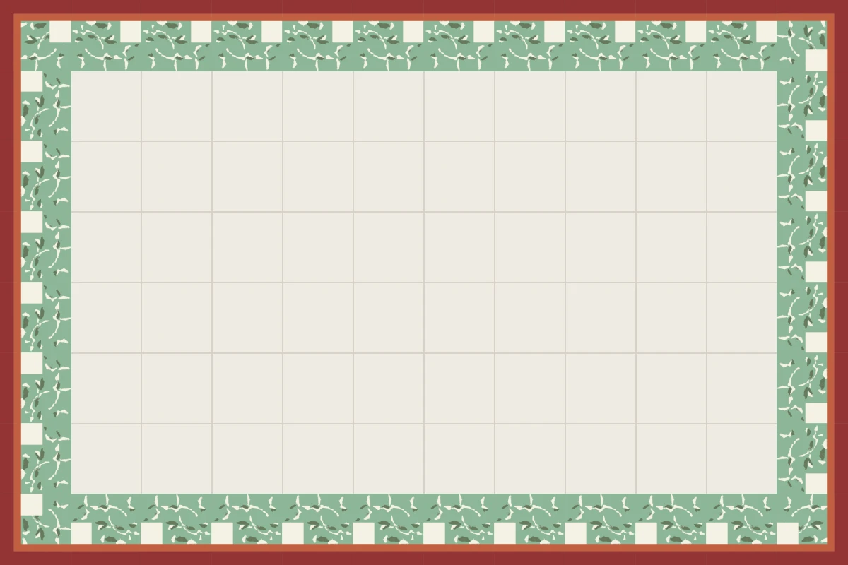 Complete repeated pattern for Antica Esquina handcrafted cement tile