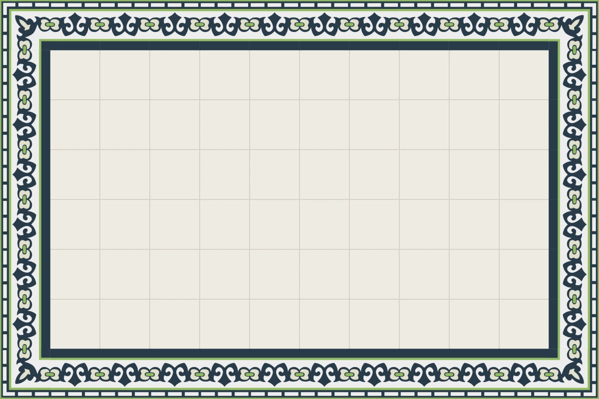 Complete repeated pattern for Arecales Cenefa handcrafted cement tile