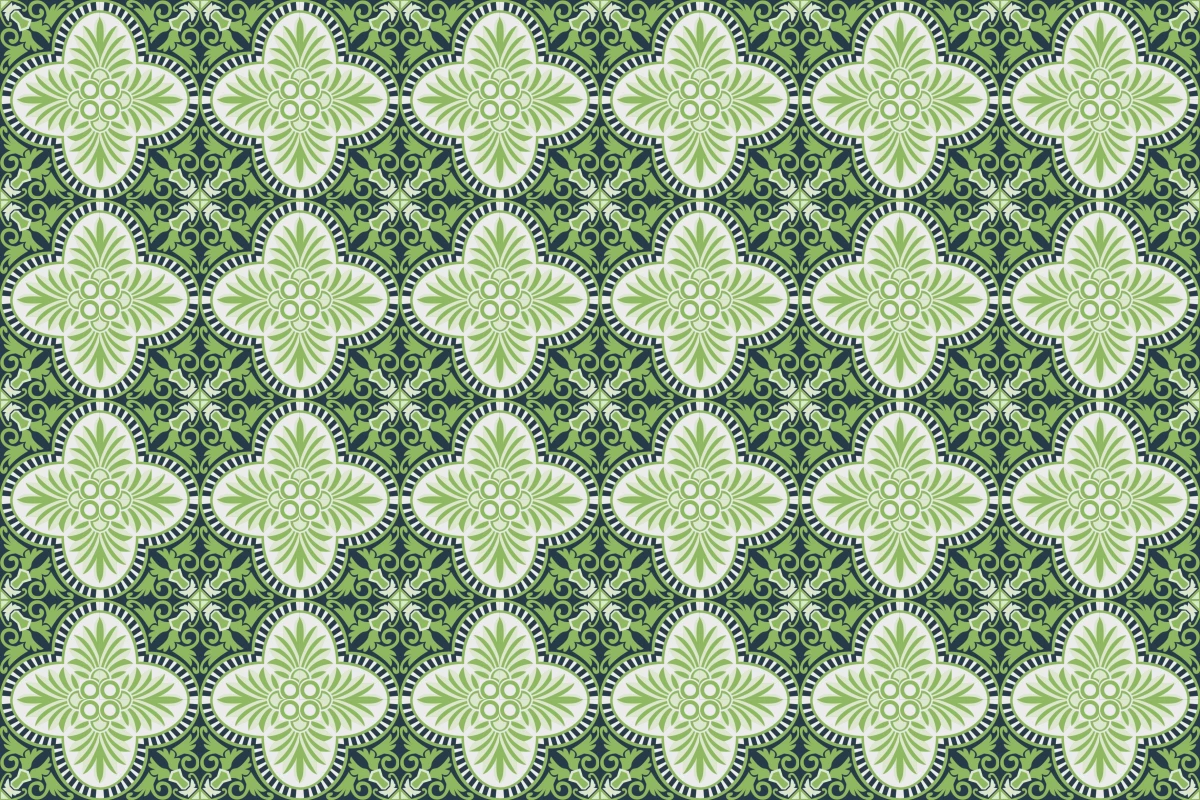 Patrón completo repetido del mosaico artesanal Arecales
