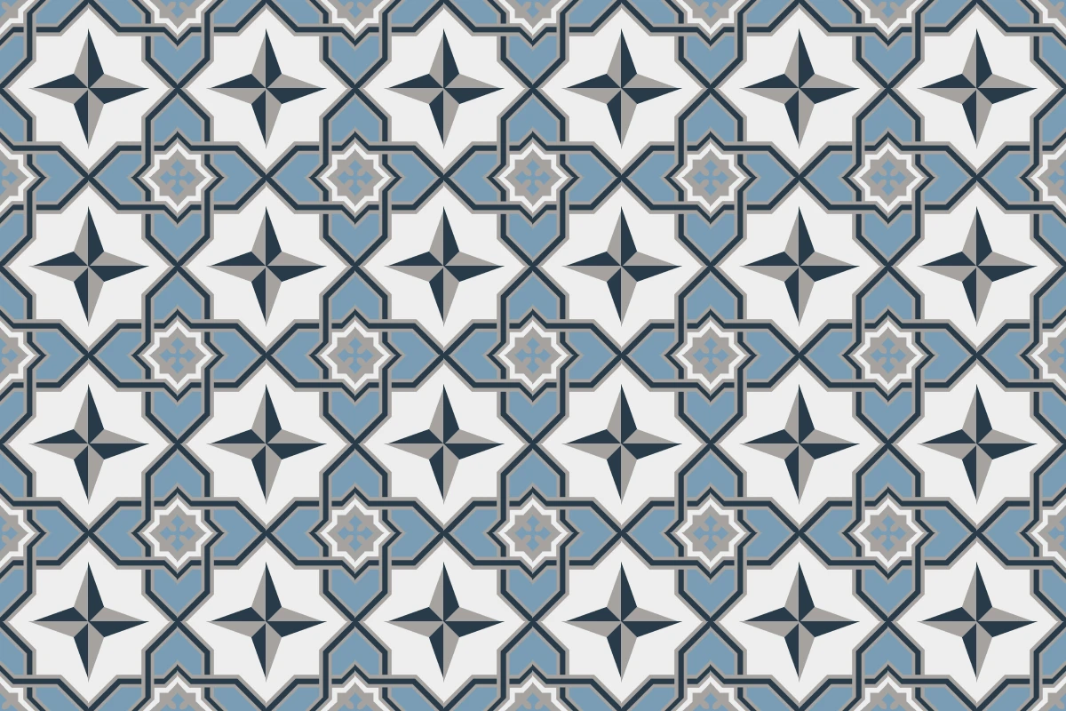 Complete repeated pattern for Austral handcrafted cement tile