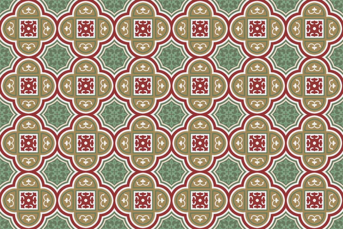 Complete repeated pattern for Bizantino handcrafted cement tile