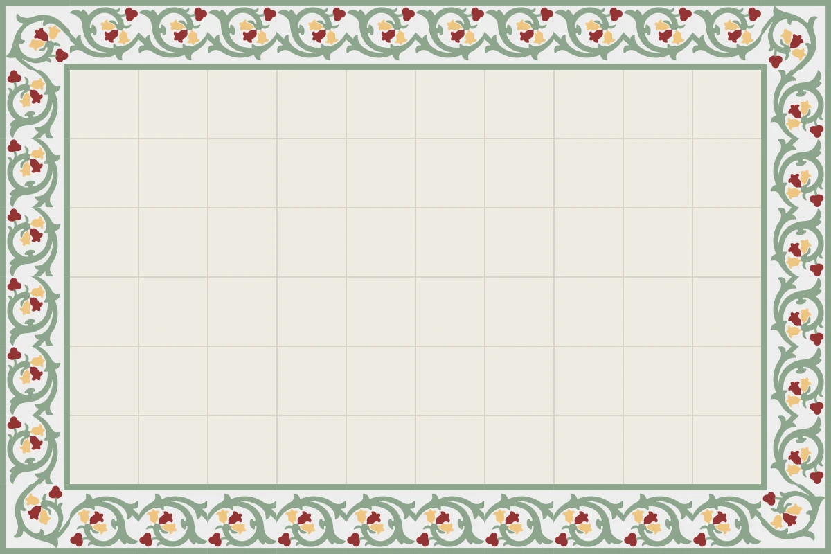 Complete repeated pattern for Campis Esquina handcrafted cement tile