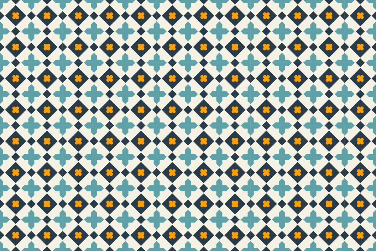 Complete repeated pattern for Caro II handcrafted cement tile