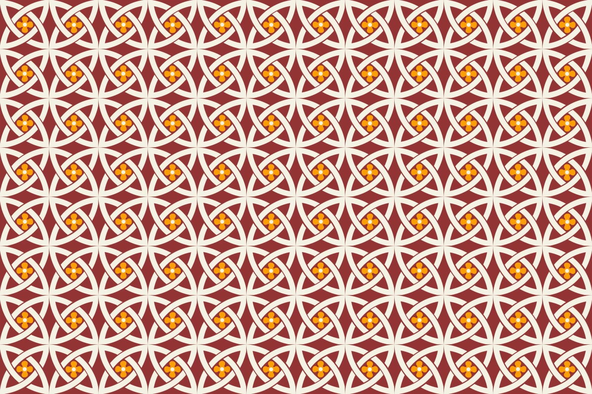 Patrón completo repetido del mosaico artesanal Ciclos