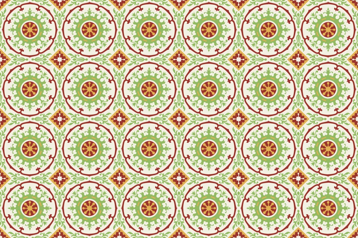 Complete repeated pattern for Circus handcrafted cement tile