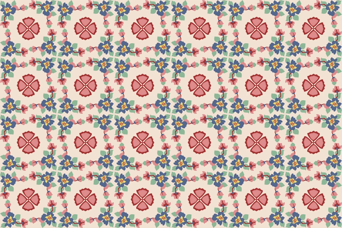 Patrón completo repetido del mosaico artesanal Clavel