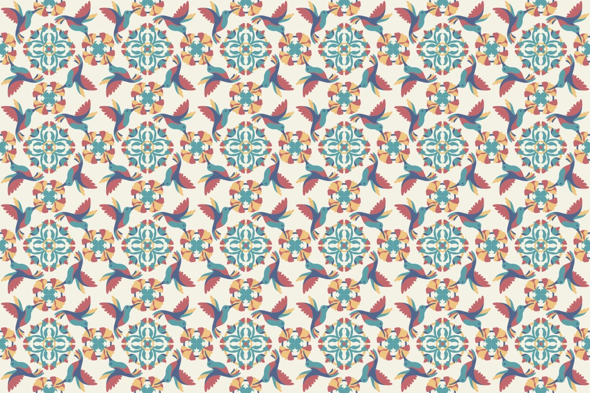 Complete repeated pattern for Colibri handcrafted cement tile