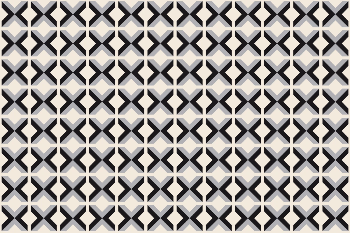 Complete repeated pattern for Cruz Maya handcrafted cement tile