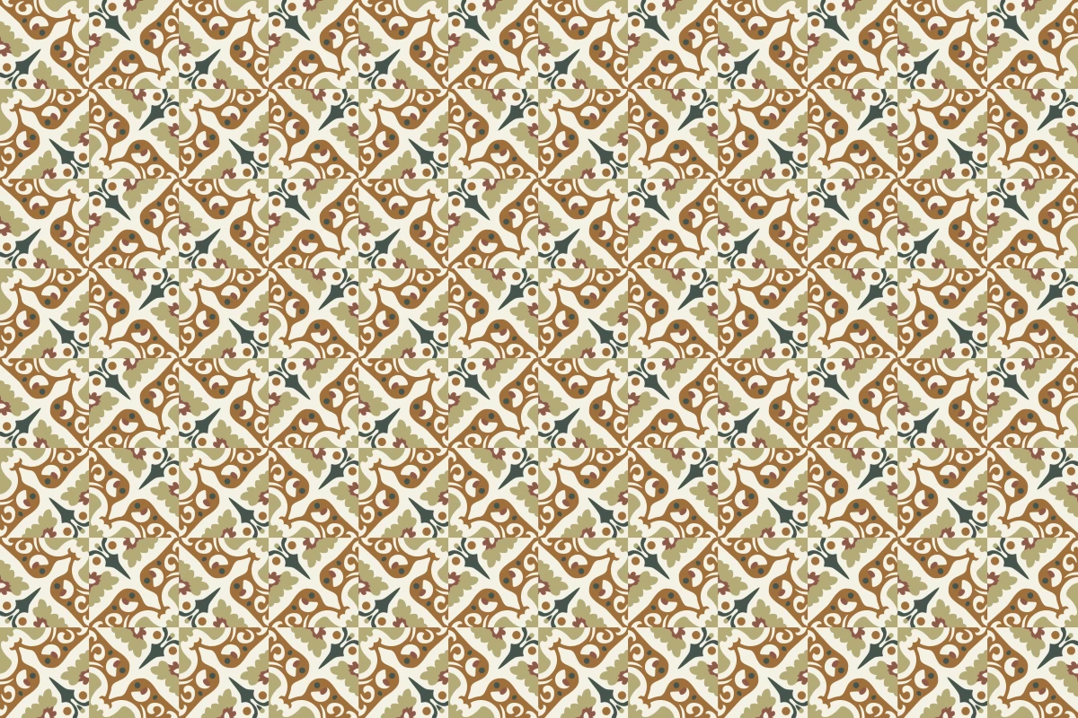 Patrón completo repetido del mosaico artesanal Damasco