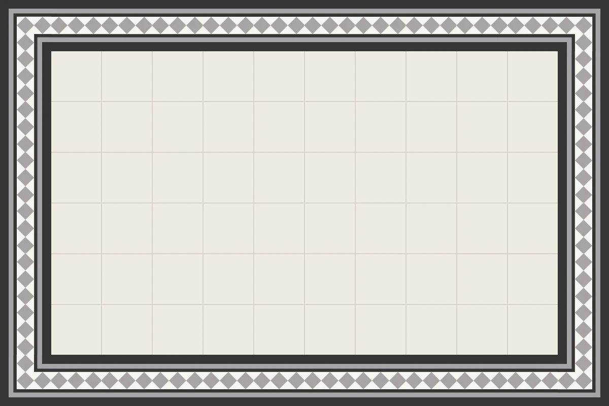 Complete repeated pattern for Dzununcan Cenefa handcrafted cement tile