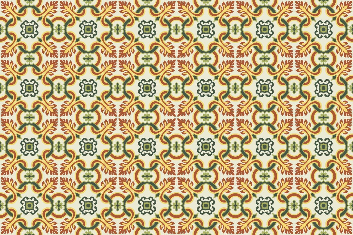 Patrón completo repetido del mosaico artesanal Ervas